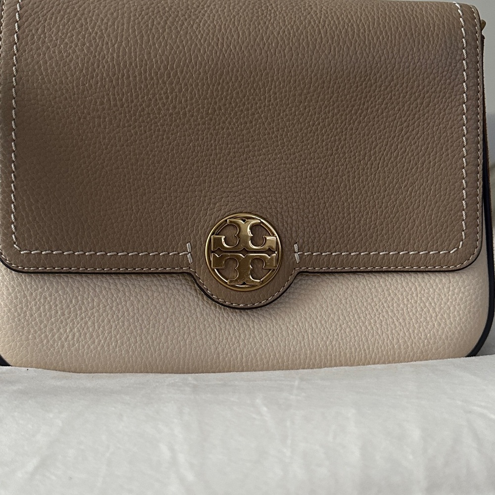 Tory Burch Brown and Cream Crossbody Bag